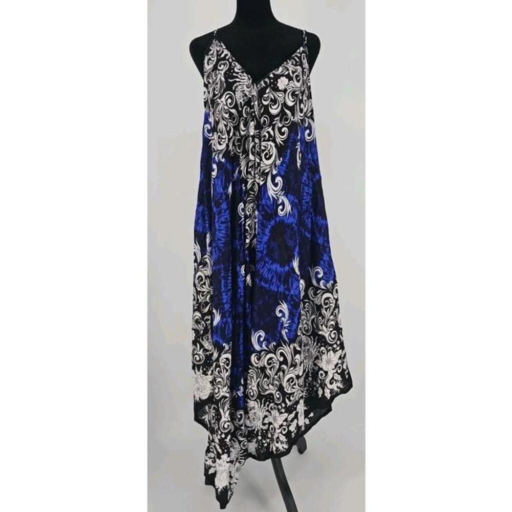 Tie Dye Harem Jumpsuit Black White Navy Pockets OS Fits Most By Kathmandu NWT